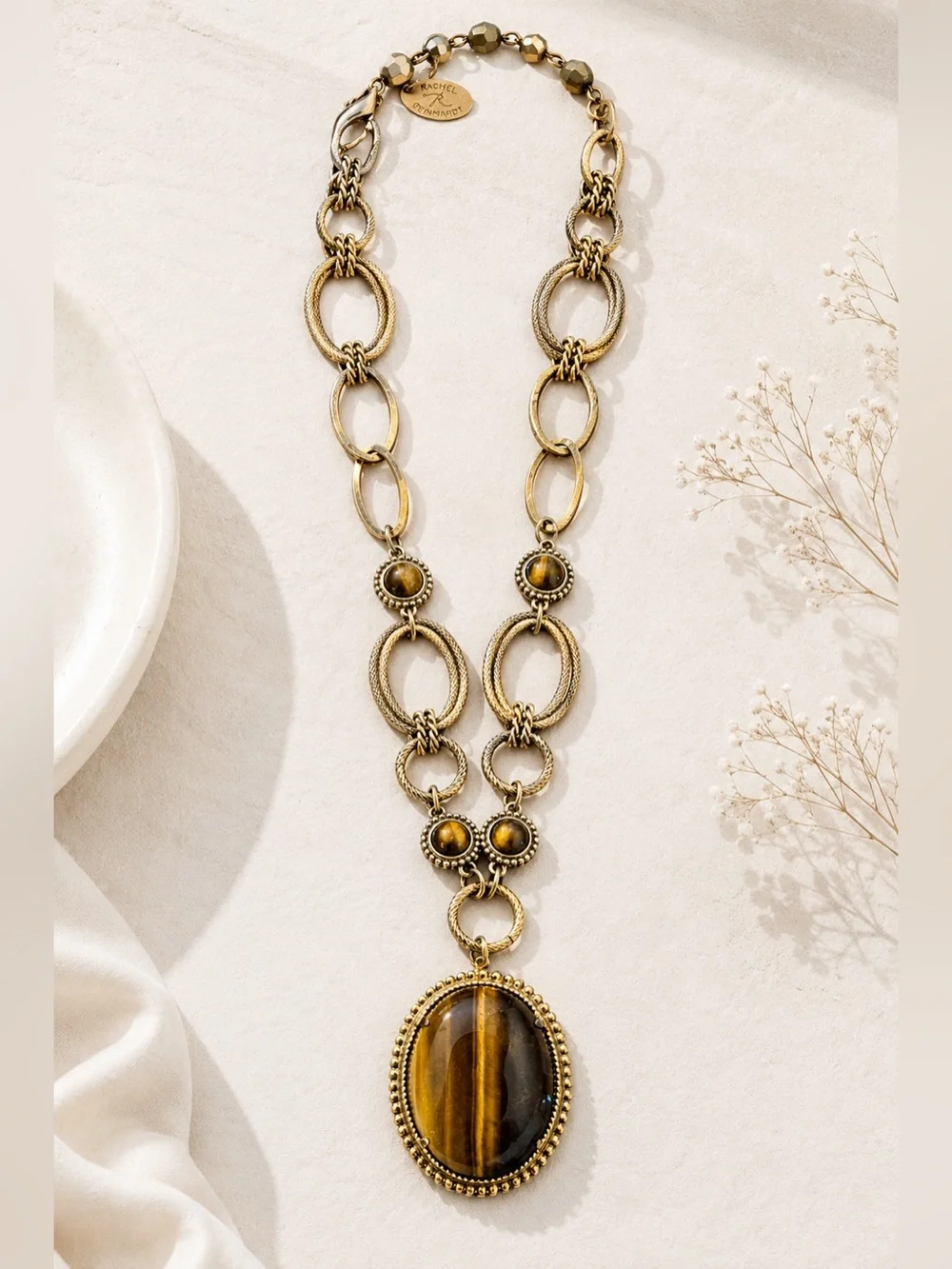 Rachel Reinhardt Tiger’s Eye Statement Necklace